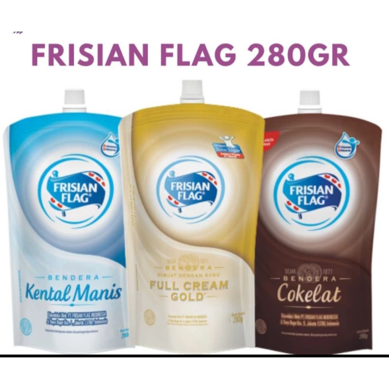 

Frisian Flag Susu Kental Manis Pouch Gold/Putih/Cokelat 280gr