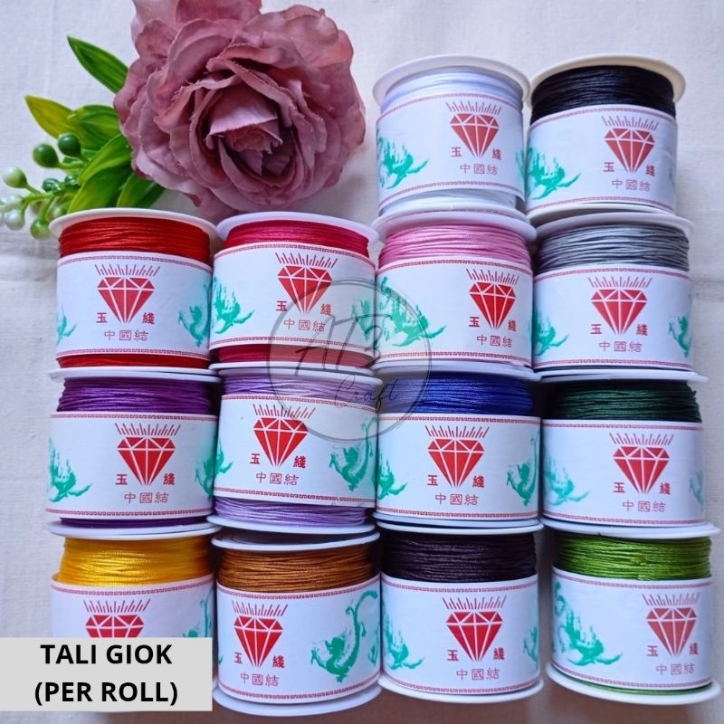 

[Per roll / -+ 40m] Tali Giok 0.8 / Tali Gelang/ Tali Simpul Gelang Kalung / Tali HP