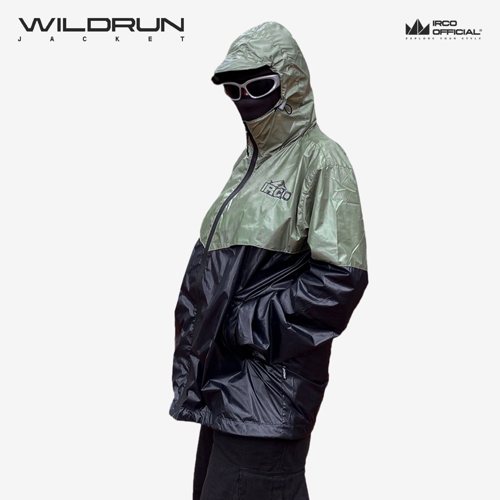 IRCO Wildrun Jaket Parasut Pria Hoodie Waterproof Tebal Jumbo - Windbreaker Jacket Outdoor Anti Air