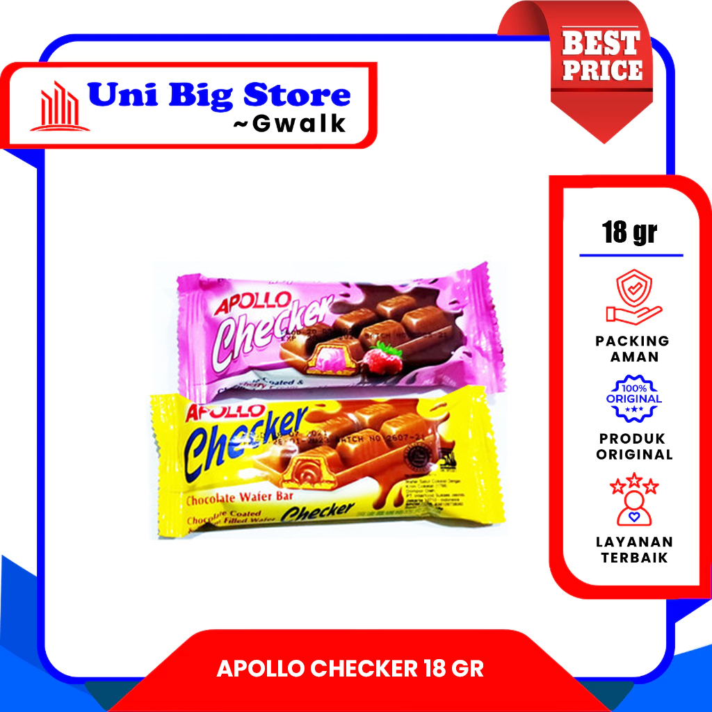 

APOLLO CHECKER WAFER CHOCOLATE - STRAWBERRY - 18 gr