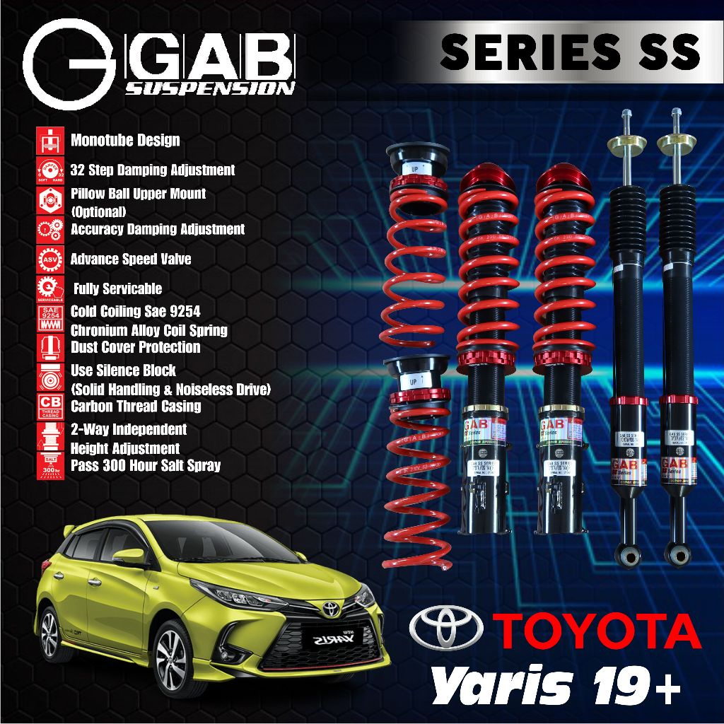 GAB SS Series coilover untuk Toyota Yaris 19+