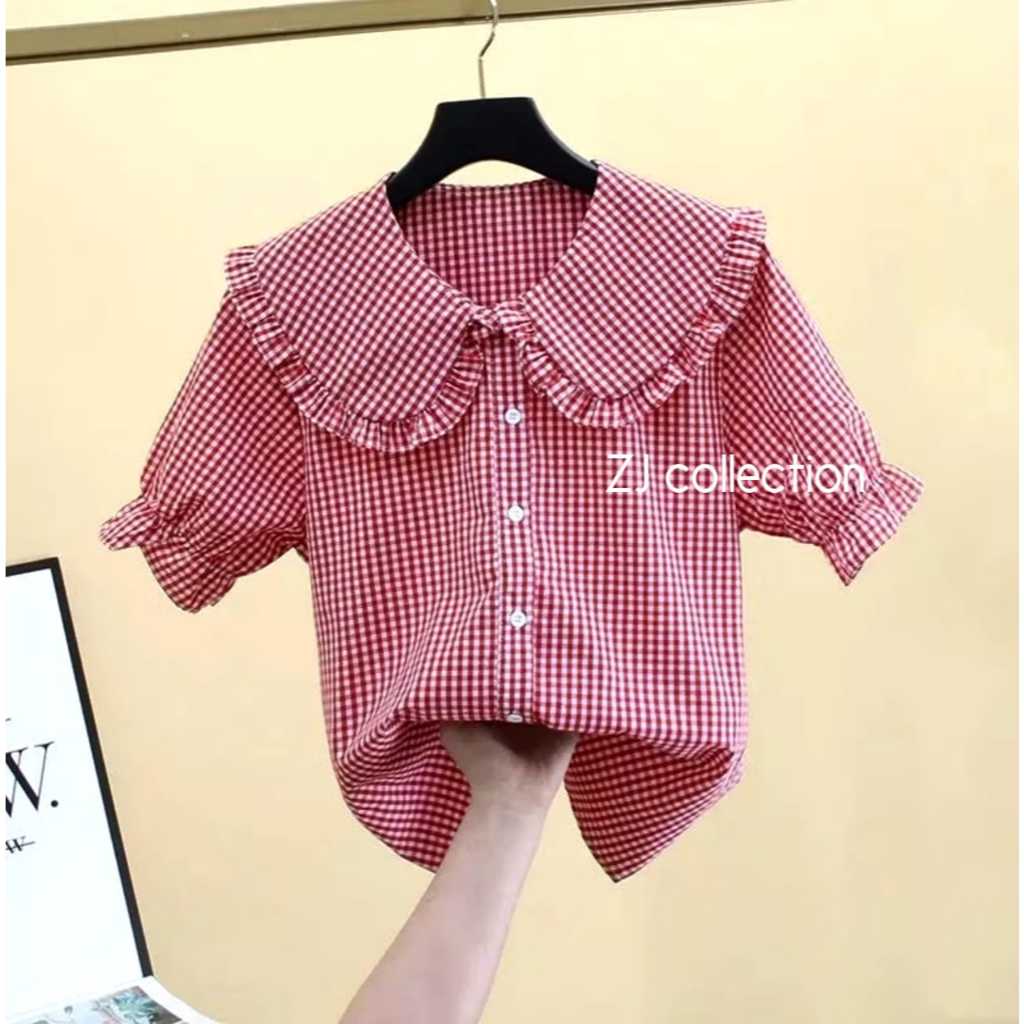 Livy Blouse anak perempuan 1-12 tahun/baju atasan kotak/kemeja kotak anak/atasan terlaris