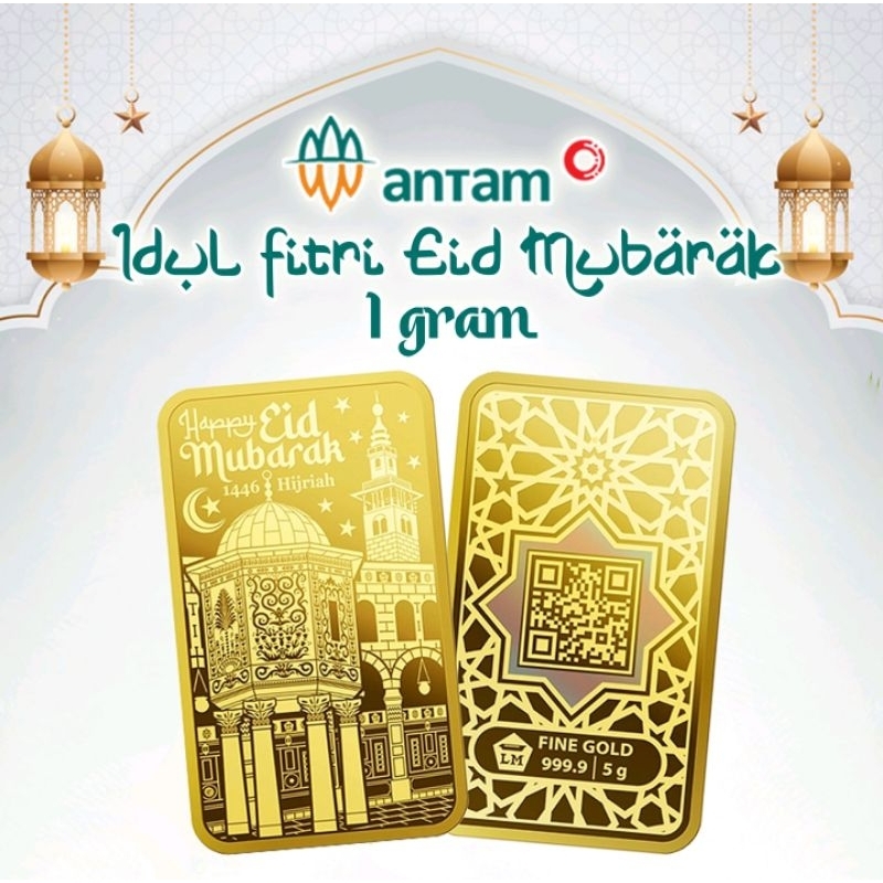 Logam Mulia Emas ANTAM 5 gr Idul Fitri Eid Mubarak Gift Series Batangan
