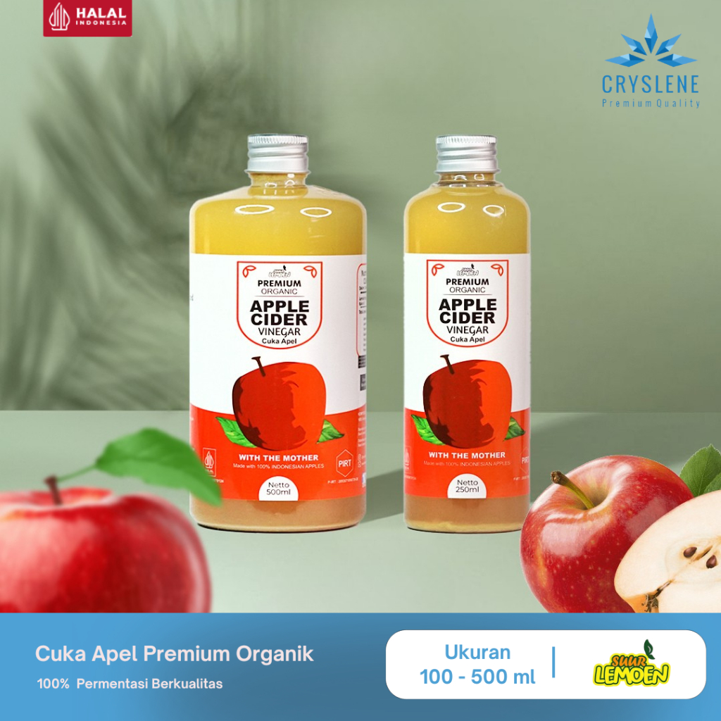 

Cuka Apel 500ml Apple Cider Vinegar Premium Organik Untuk Diet Alami by Suur Lemoen