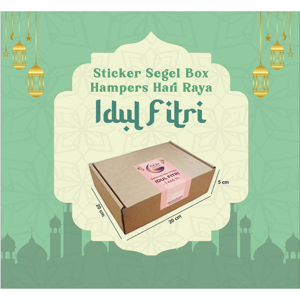 

Kardus Die Cut 20x10x5 | Hampers Lebaran + Sticker Segel Tema Lebaran