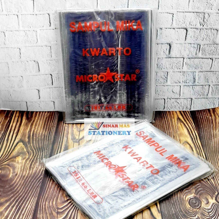 

Sampul Mika Kwarto MICRO STAR isi 10 Pcs / Sampul Plastik Mika Buku Tulis Quarto / Sampul Buku 10pcs