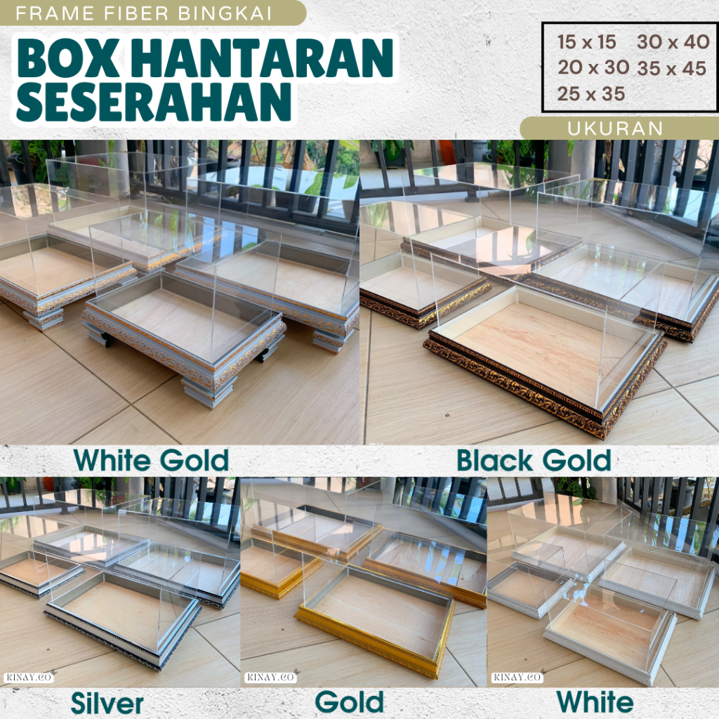 SET KOTAK HANTARAN BERKAKI AKRILIK / BOX SESERAHAN / TRAY / BAKI PERNIKAHAN / KOTAK AKRILIK