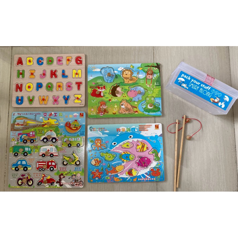 Mainan Edukasi Puzzle / Puzzle Kayu Knob /  Alphabet / Puzzle Binatang / Puzzle Kendaraan / Puzzle P