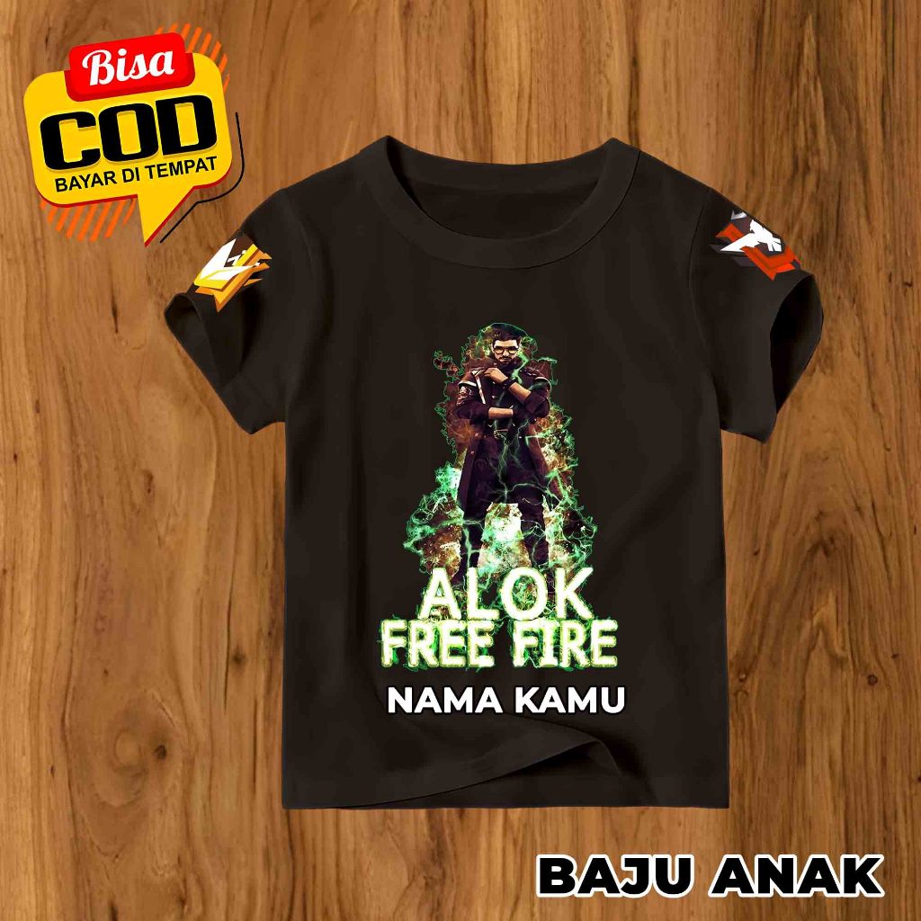 Baju Kaos Anak | Karakter Free Fire Alok Viral Terbaru New Design | Baju FF Anak Laki-Laki Umur 2 Sa