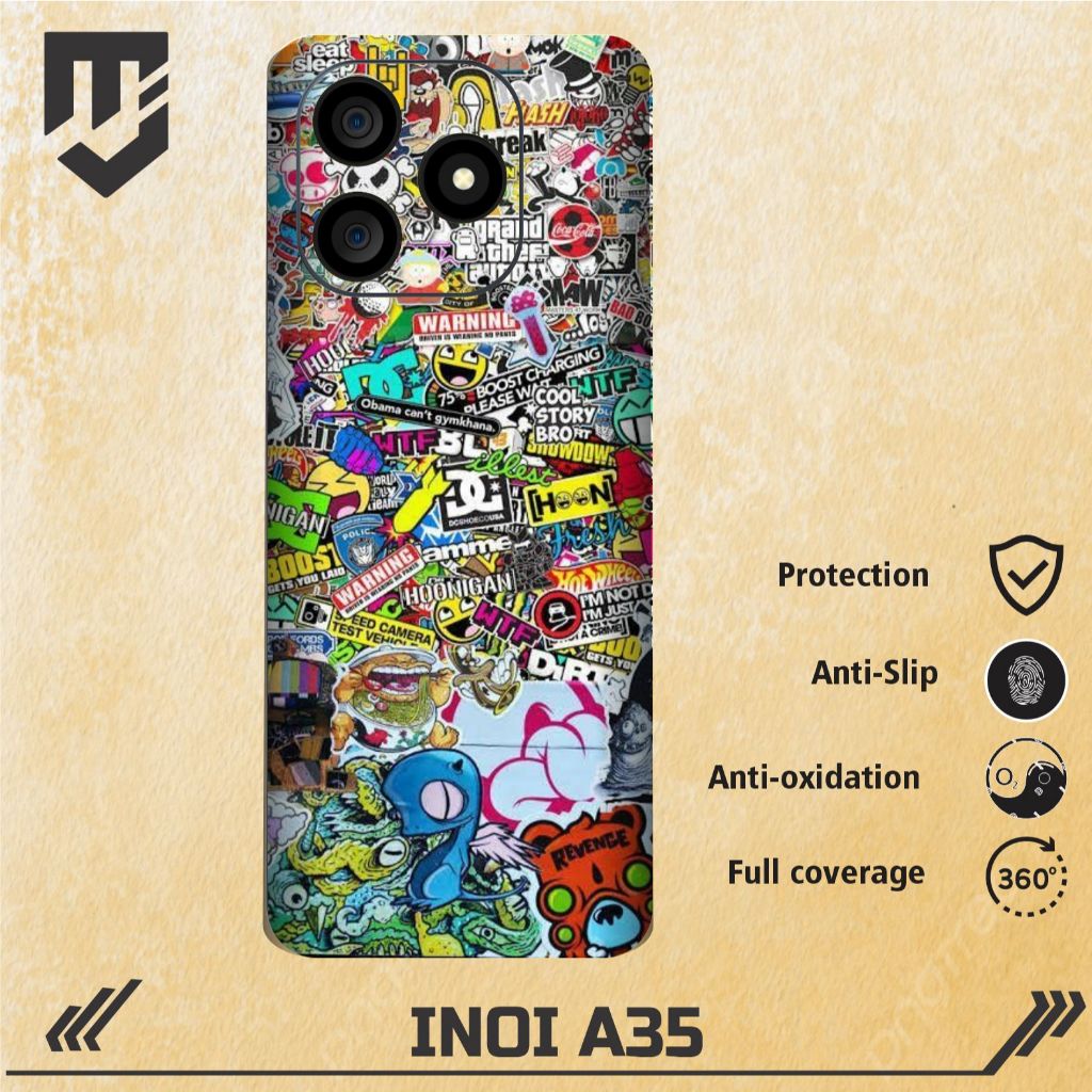 SKIN HANDPHONE INOI A35 2PCS KODE #INO 16-20