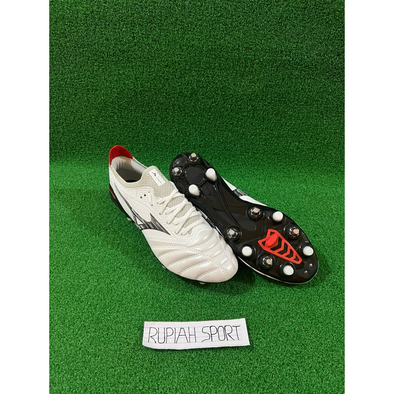 Sepatu Bola Mizuno Morelia Neo 3 Beta White Black Chinese Red Anticlog SG