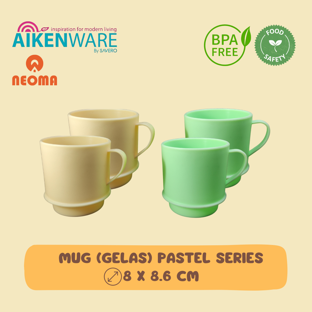 MUG (Gelas) Pastel Series Neoma x Aikenware Original Isi 1 pcs bpa free aikenware mug