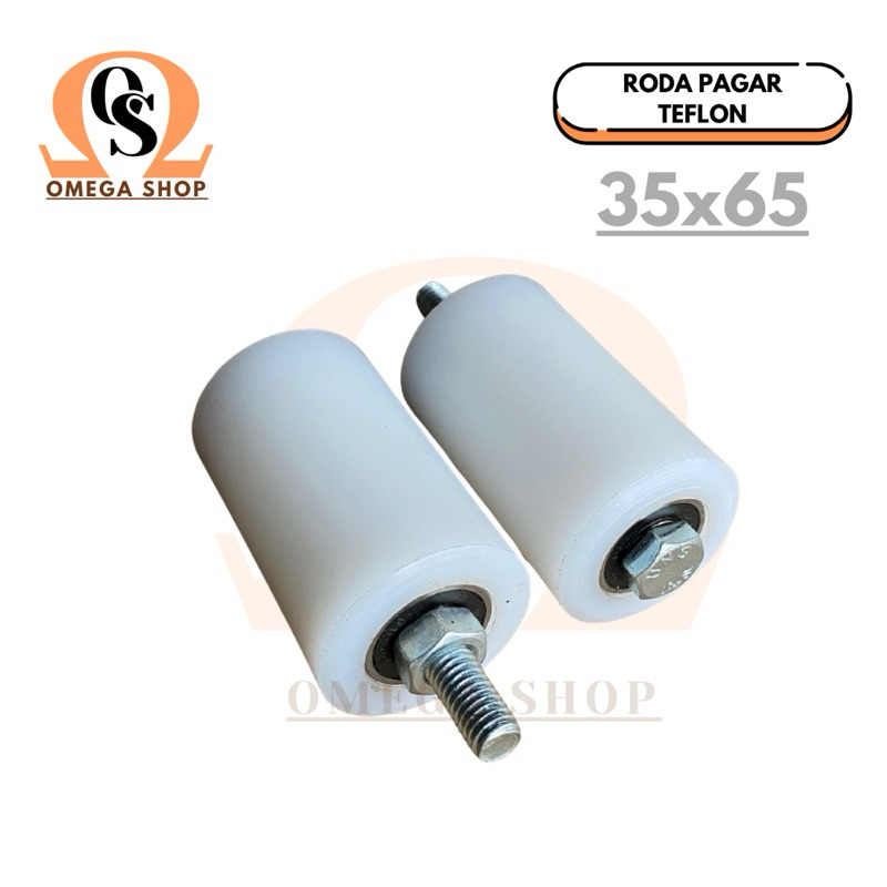 Roda Teflon 35 mm Roda Nilon Pagar Garasi dan Bearing Lahar 1 Setengah inch