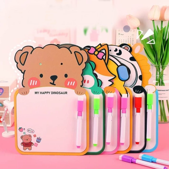 

[BS] Papan Tulis Mini Karakter Lucu Free Spidol Bisa Dihapus Whiteboard
