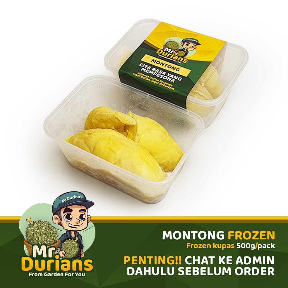 

Durian Montong Palu Premium Frozen Grade A Kualitas terbaik MrDurians 500Gr/pack