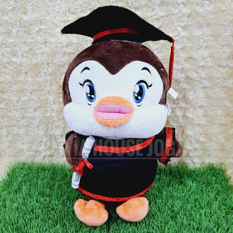 Boneka Wisuda Penguin Coklat Boneka Penguin Wisuda Boneka Wisuda Penguin Mata Bordir