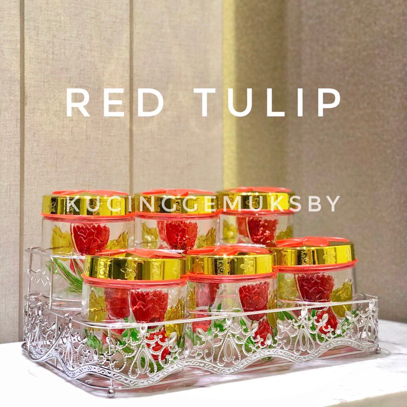 Toples Kaca + Rak Keranjang Set isi 6 toples. Cocok untuk kue Natal, Lebaran Idul Fitri, atau Imlek