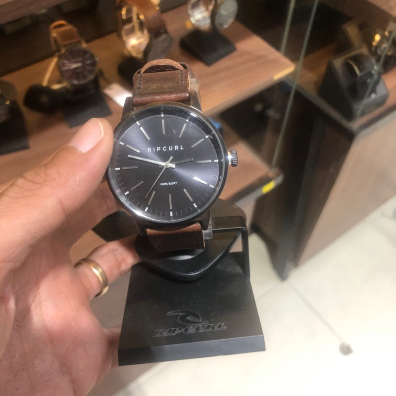 Jam tangan pria rip curl original drake leather gunmetal