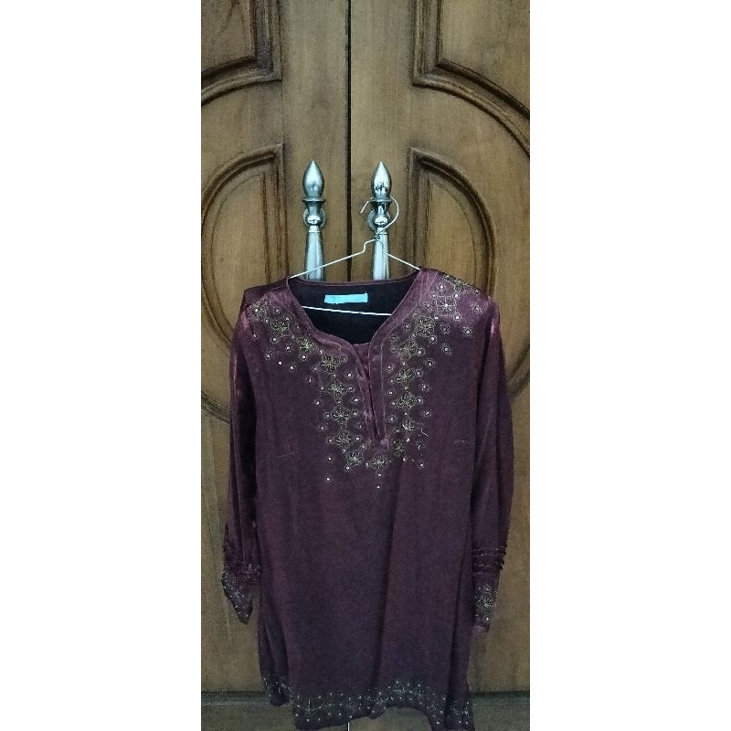 blouse maroon matahari annisa