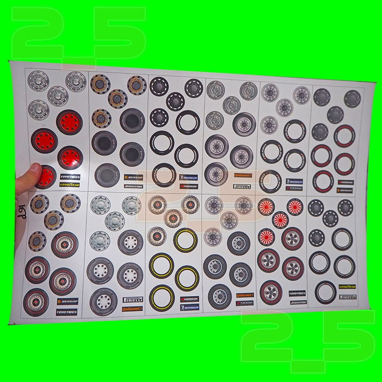 

STIKER VINYL LAMINASI WHEEL DOP BAN VELG PELEK untuk miniatur bus plastik