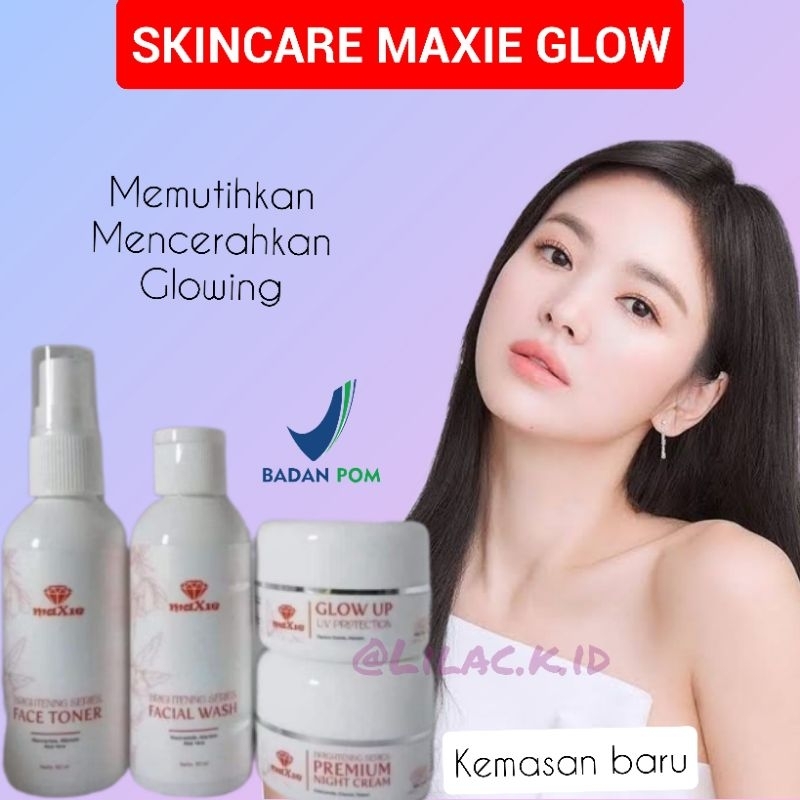 BPOM MAXIE GLOW SKINCARE KEMASAN BARU ORIGINAL / MAXIE ORIGINAL / SKINCARE BRITENING PENCERAH WAJAH 