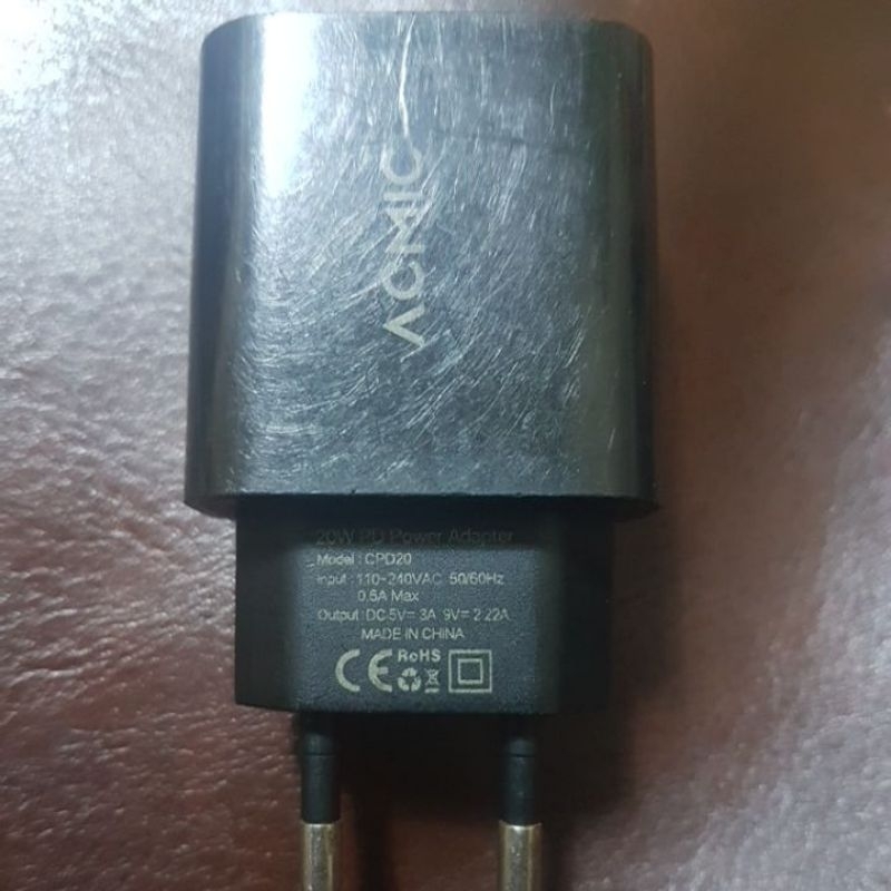 kepala charger acmic 5v 3a type c original second tanpa kabel