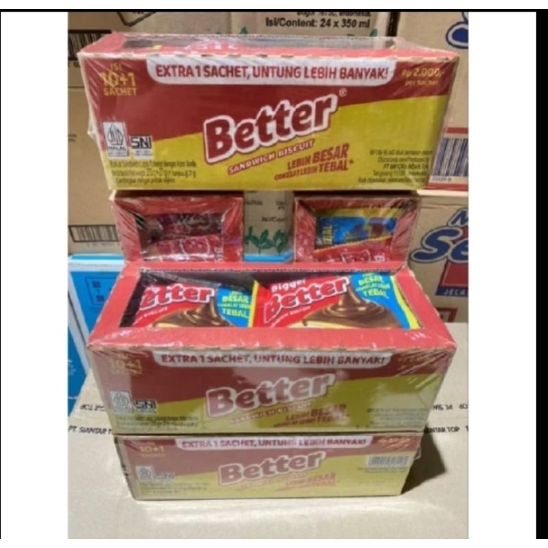 

MURAH Better Sandwich Biskuit 10gr ( 1 box isi 10pcs )