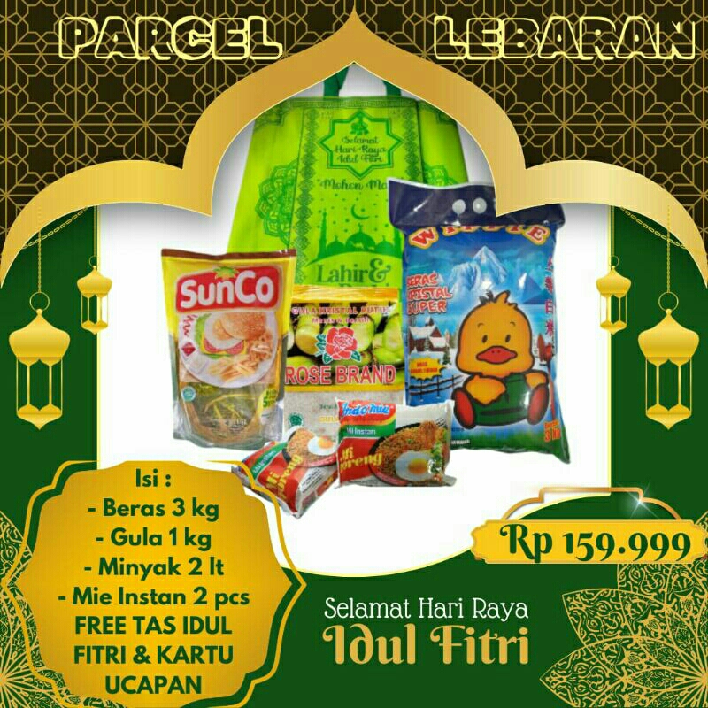 

PARSEL SEMBAKO LENGKAP 7 KG FREE KARTU UCAPAN PARCEL HAMPERS THR HARI RAYA LEBARAN IDUL FITRI ZAKAT FITRAH SEDEKAH INFAQ FIDYAH DONASI