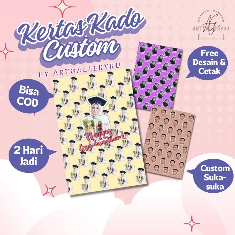 

Custom Kertas Kado Wrapping Paper Gambar Muka Suka-Suka Pattern