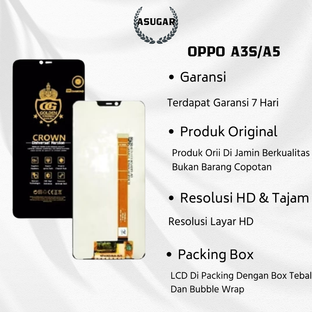 LCD OPPO A5/A3S/REALME C1/REALME 2 UNIVERSAL FULLSET TOUCHSCREEN ORI OEM