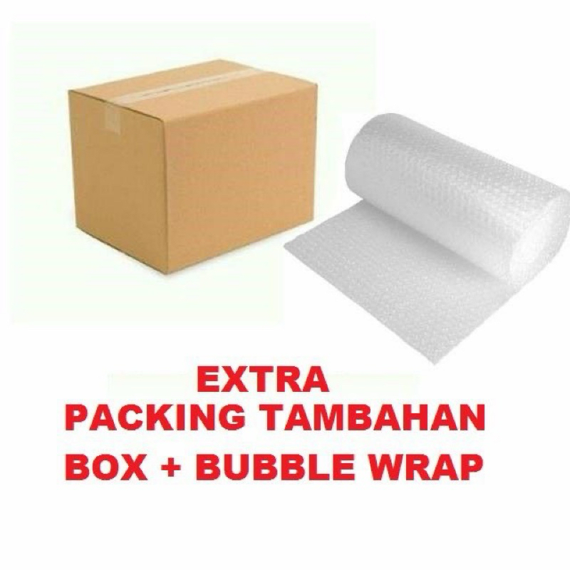 

Extra Kardus + Bubble Wrap