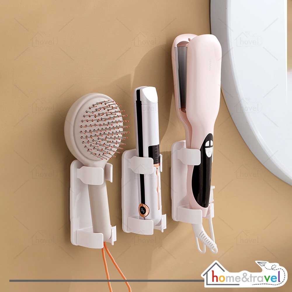 HOVELSHOP Rak Holder Gantung Catokan Rambut Sisir Tempel Dinding Hair Dryer Hook