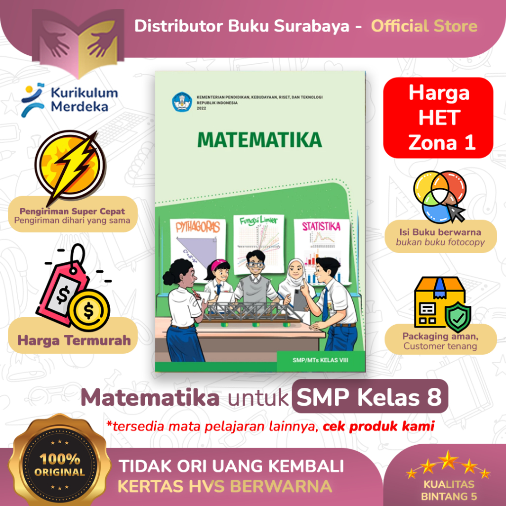 Buku Matematika Kelas 8 SMP - Buku Paket Siswa - Kurikulum Merdeka