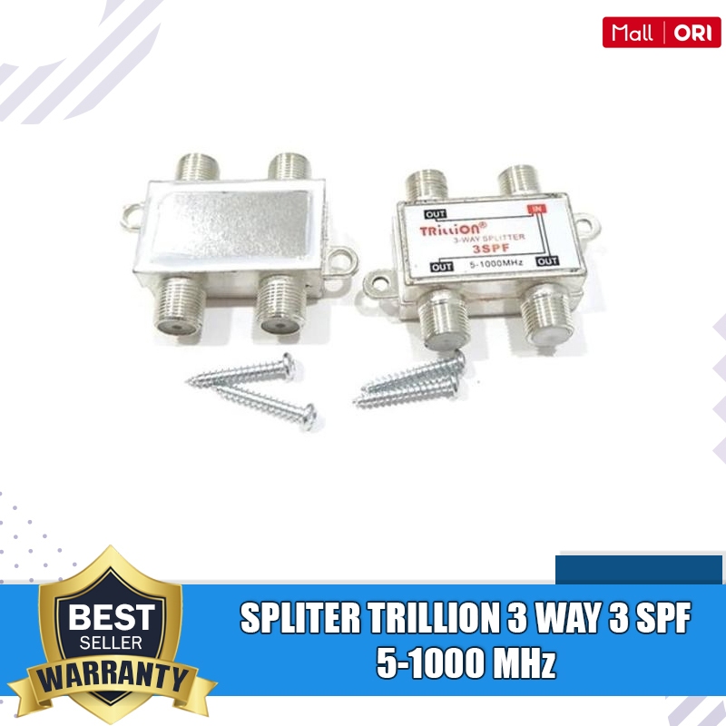 TRILLION Splitter 3 Way  3SPF Frekuensi 5-1000 Mhz Spliter Trillion 3 Spf 3 Way Splitter