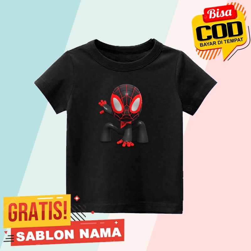 Kaos Anak Mires Morales Spiderman / Baju Anak Laki Laki & Perempuan