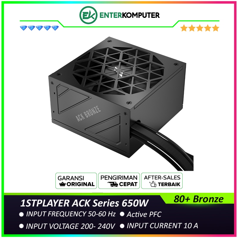 1STPLAYER ACK Series 650W HA-650AA2 80+ Bronze Certified with Embossed Cable / PSU 650Watt