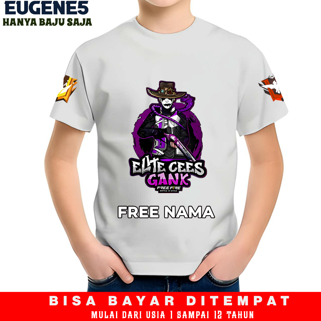 BAJU ANAK | KAOS MOTIF FF ELITE CS COBRA| TSHIRT DISTRO ANAK BISA TAMBAH NAMA USIA 1-12TH