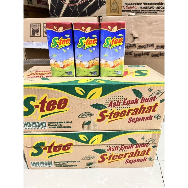 

S-tee Teh kotak 200ml x 24 pcs Teh Kotak S-tee murah 200ml 1 dus 24 pcs