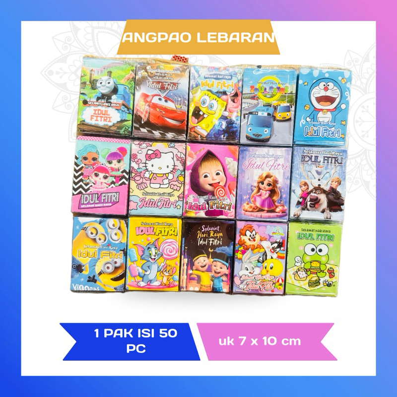 

[MIKA ISI 50] AMPLOP LEBARAN HARI RAYA IDUL FITRI 2025 / ANGPAO KARAKTER LUCU RAMADHAN ISI 50 LEMBAR