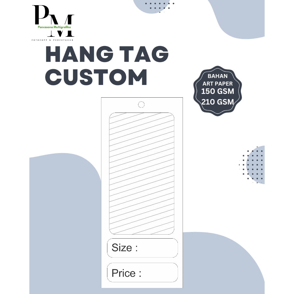 

Hang Tag Custom Bahan Art Paper 150 & 210 GSM