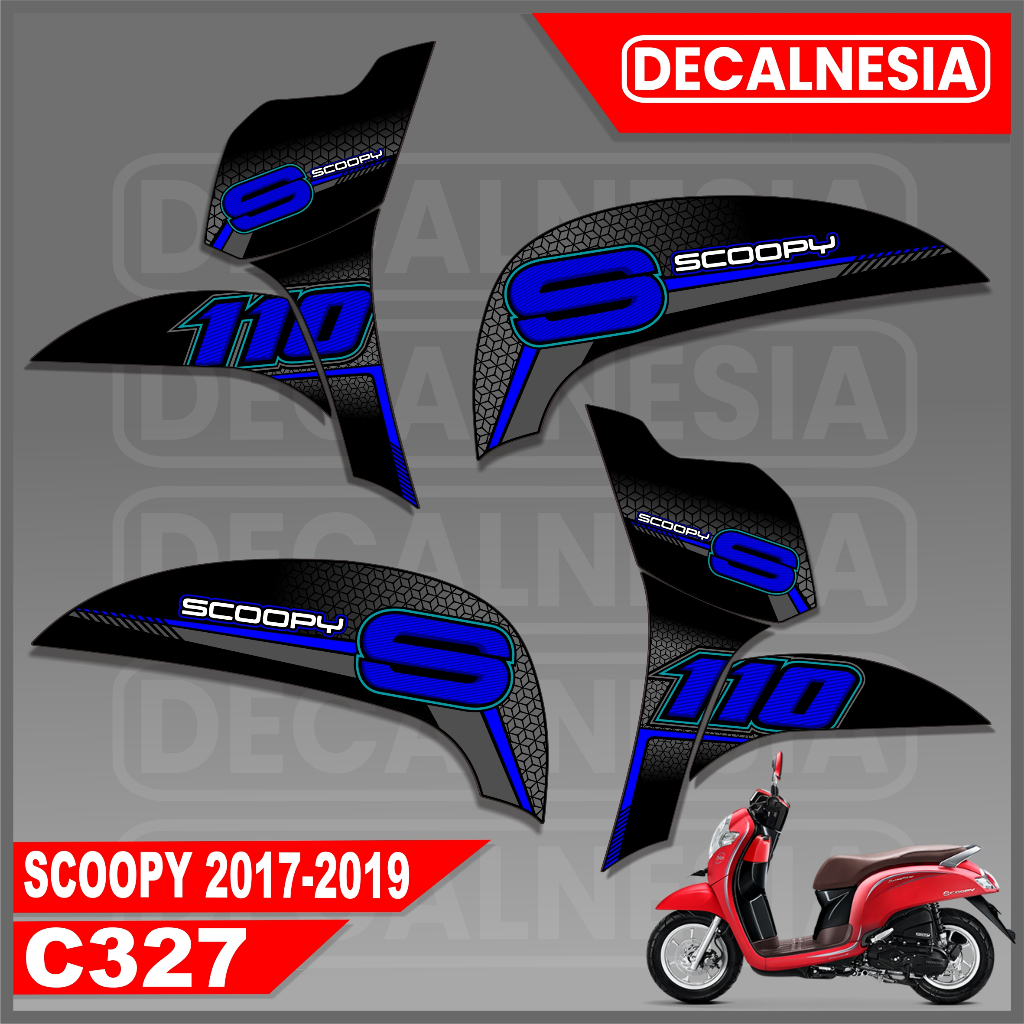 Stiker Striping Stiker Motor Scoopy Esp 2019 2018 2017 Sticker Variasi Racing Modif Skotlet C327