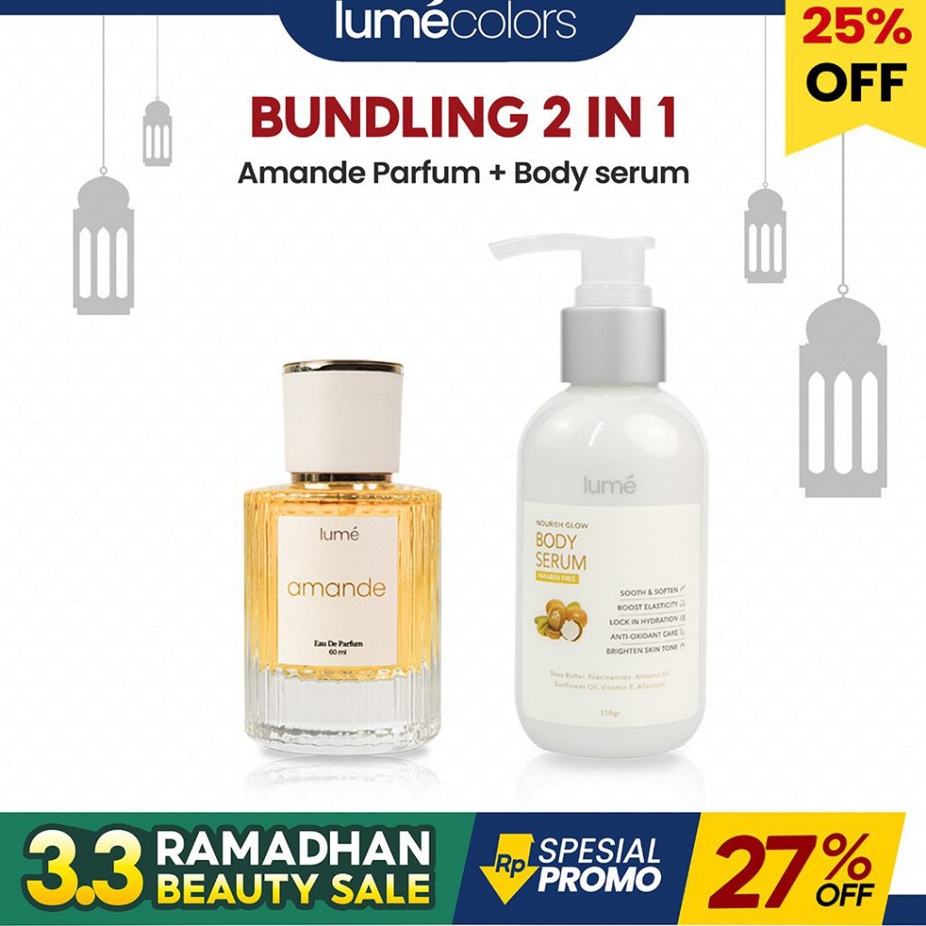 Bundling Lume Amande Parfume Body Serum Shower Oil Shampoo Therapy Mask Lumecolors Original