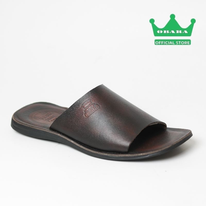 OBARA 211 Sandal Slide Pria Kulit Asli Selop Ukuran 38-43