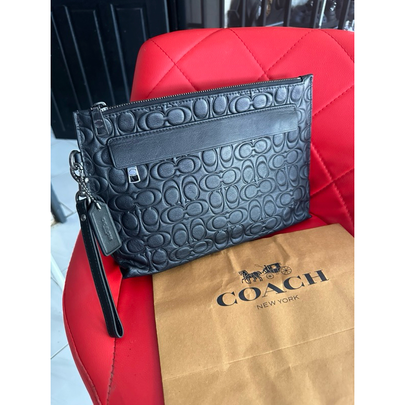 Coach Clutch Emboss - Pouch - Tas Pria - Unisex Bag - Handbags