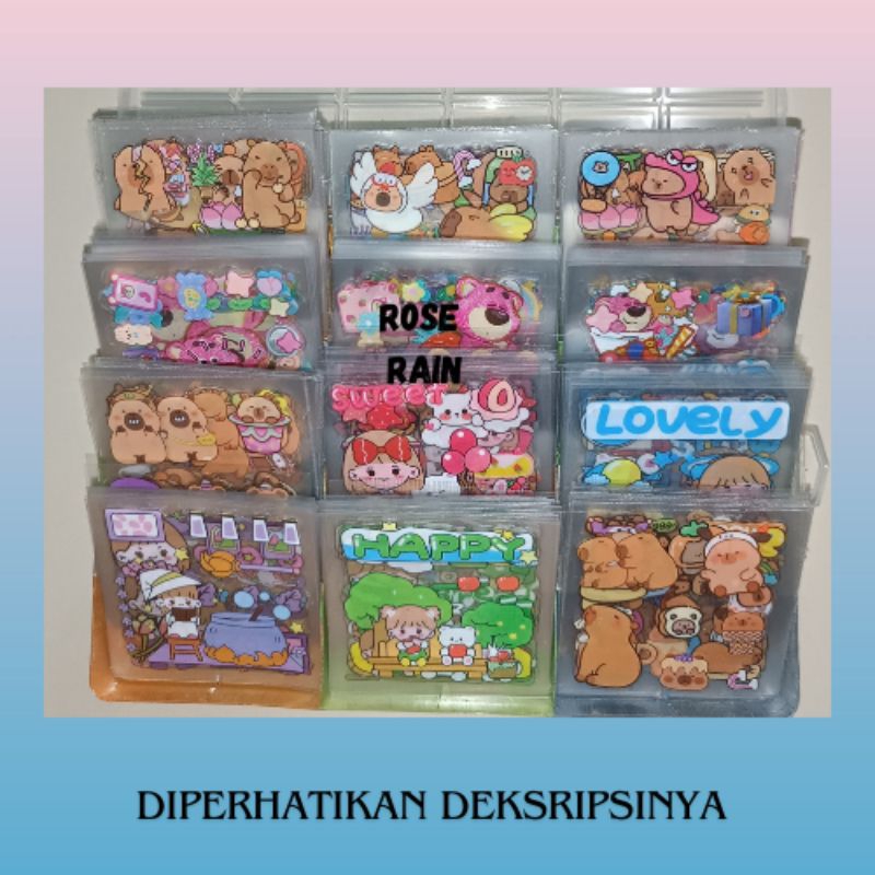 

Stiker pilih 2 karakter ada Capybara, momo, lotso, Little Pony (isi 20 slice)