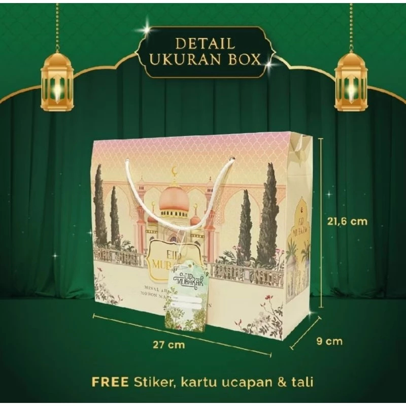 

2pcs GABLE BOX IVORY TALI HAMPERS LEBARAN IDULFITRI PREMIUM 27x9x21.6