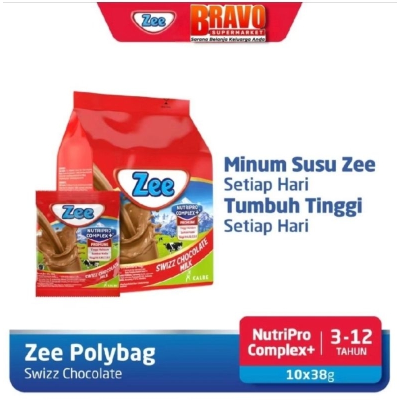 

Zee Susu Sachet in Bag isi 10 sachet x 38gr | Swizz Chocolate Milk | Vanilla Twist|