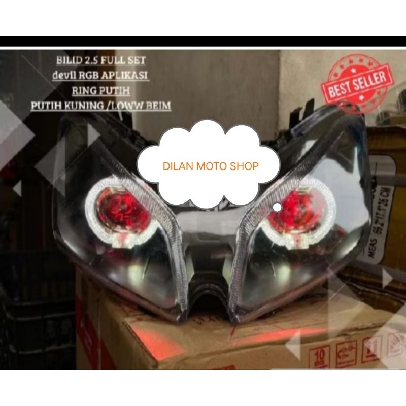 Biled vario 110 karbu biled lampu depan vario lama vario 110 karbu fuul set biled 2.5in