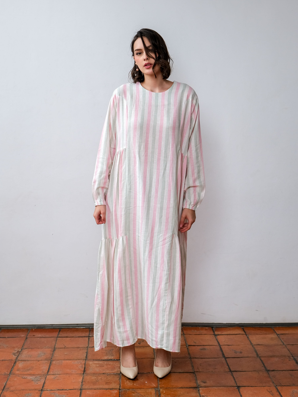 Asiro Afifa Linen Dress Gaun Gamis Session Ramadhan Baju Lebaran 2026 Gamis Panjang Wanita Gamis Pol