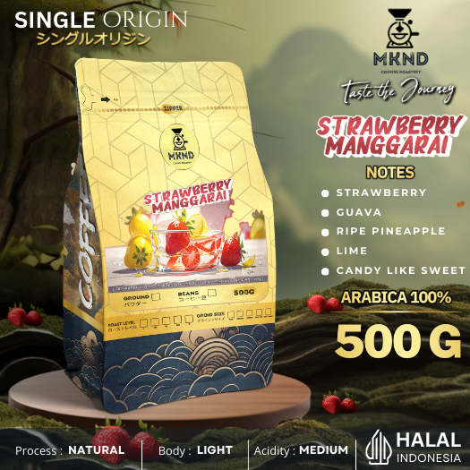 

MKND COFFEE ROASTERY - Kopi Arabika Strawberry Manggarai 500gr Specialty Singgel Origin | Manual Brew | Biji Kopi | Premium Coffee | Medium Roast